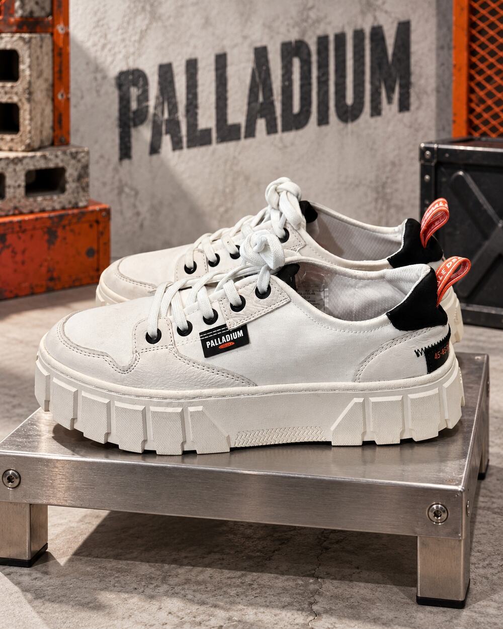 Palladium Pallatower Lo Star White Leather Platform Sneakers Women’s 7 EU 38